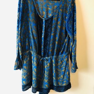Free people long sleeve romper Sz S